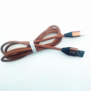 KPS-1004CB TYP C Anpassad bomullsvävning 1m USB 2.2 höghastighetsladdning typ c USB-kabel
